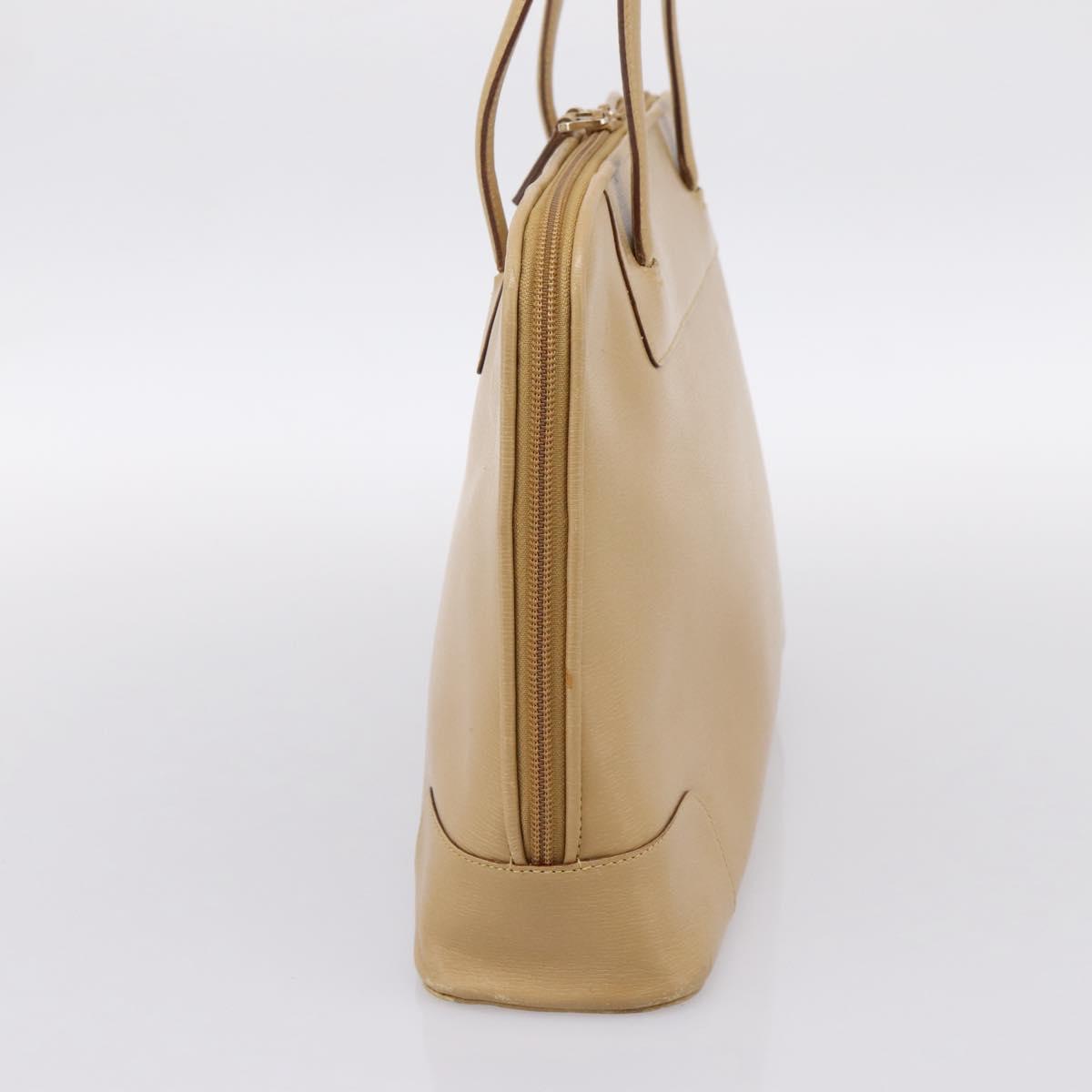 GUCCI Tote Bag Leather Beige Gold Tone 002 1122 2684 Auth ep15761