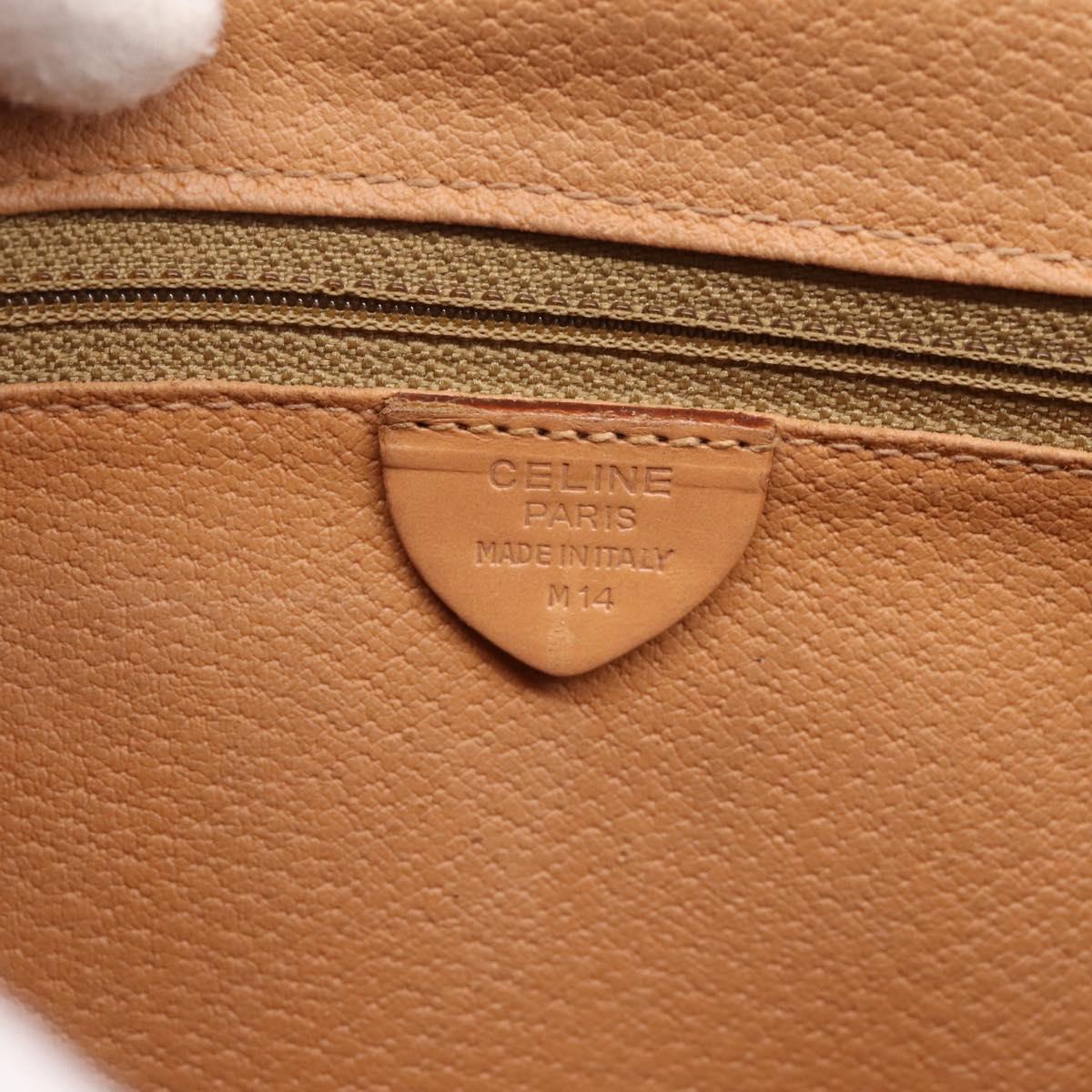 CELINE Macadam Shoulder Bag PVC Leather Brown Gold Tone Auth ep15762