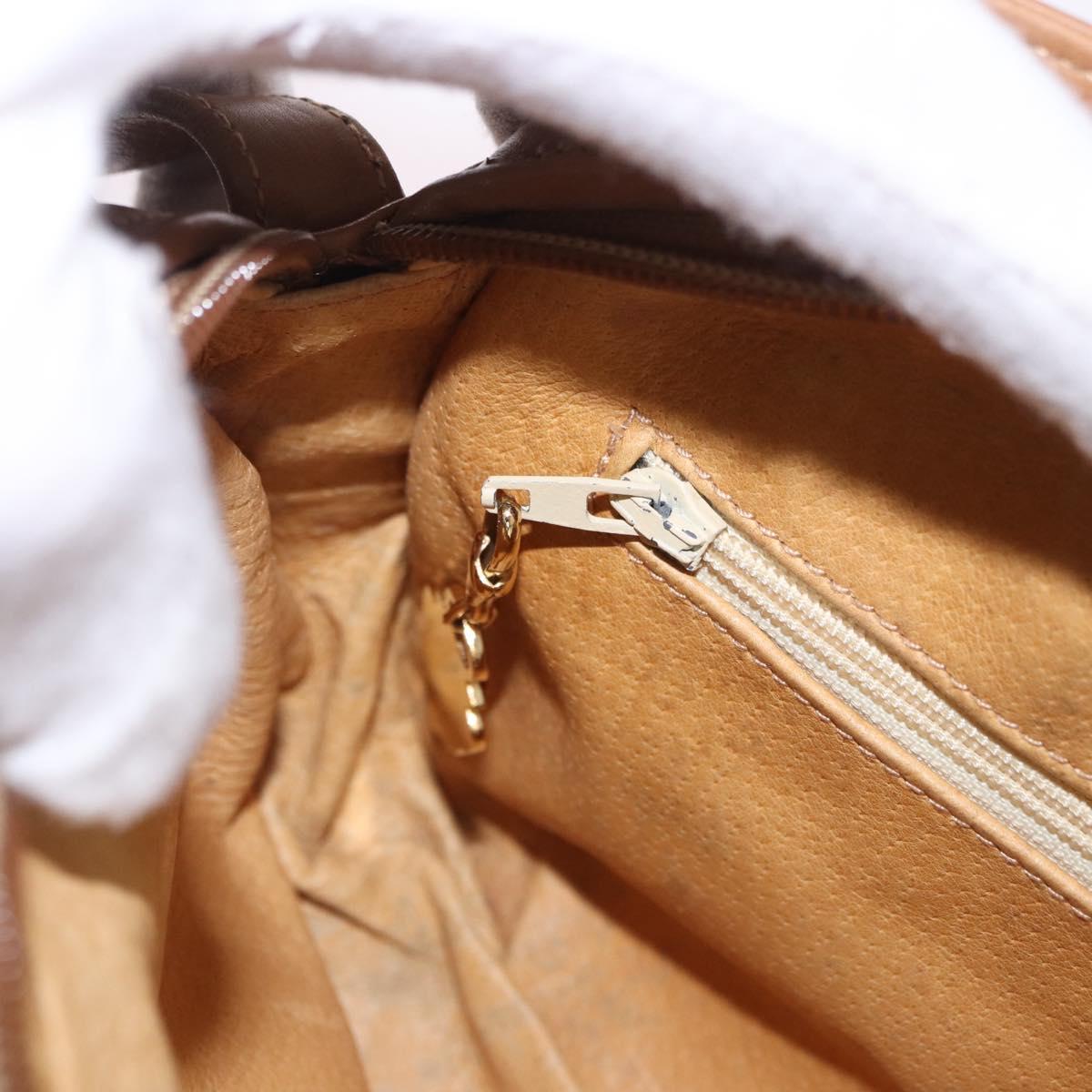 GUCCI Micro GG Canvas Shoulder Bag Beige Gold Tone Auth ep15764