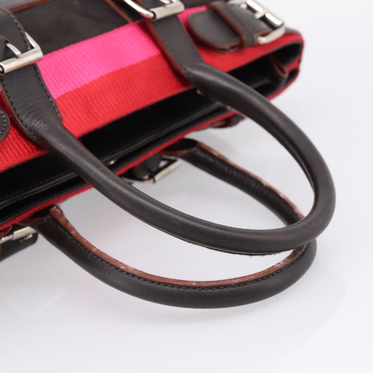 LOEWE Hand Bag Leather Black Silver Auth ep15767