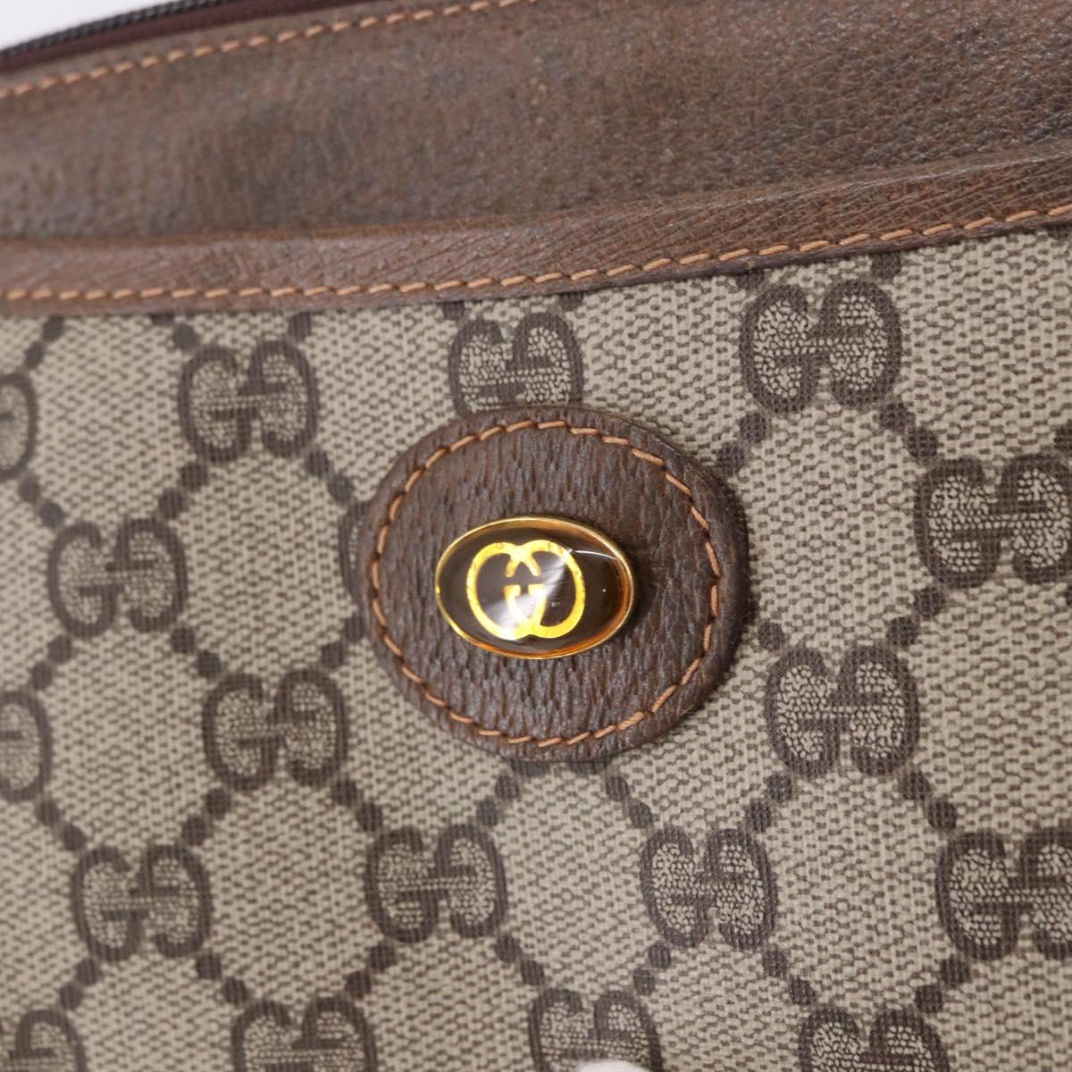 GUCCI GG Supreme Shoulder Bag PVC Leather Beige 378 001 4643 Auth ep15769