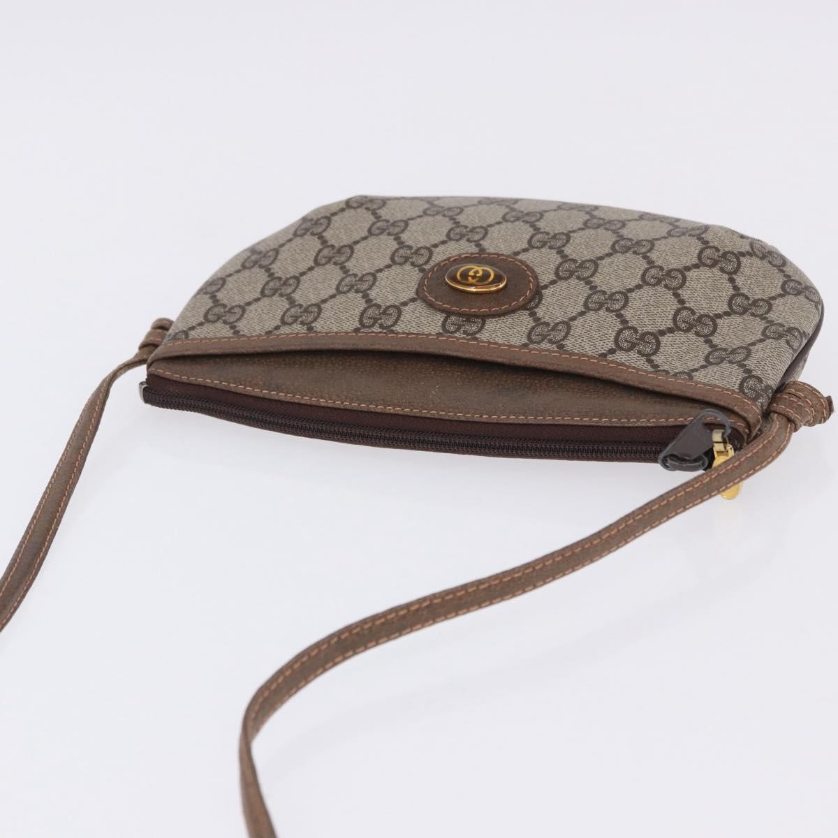 GUCCI GG Supreme Shoulder Bag PVC Leather Beige 378 001 4643 Auth ep15769
