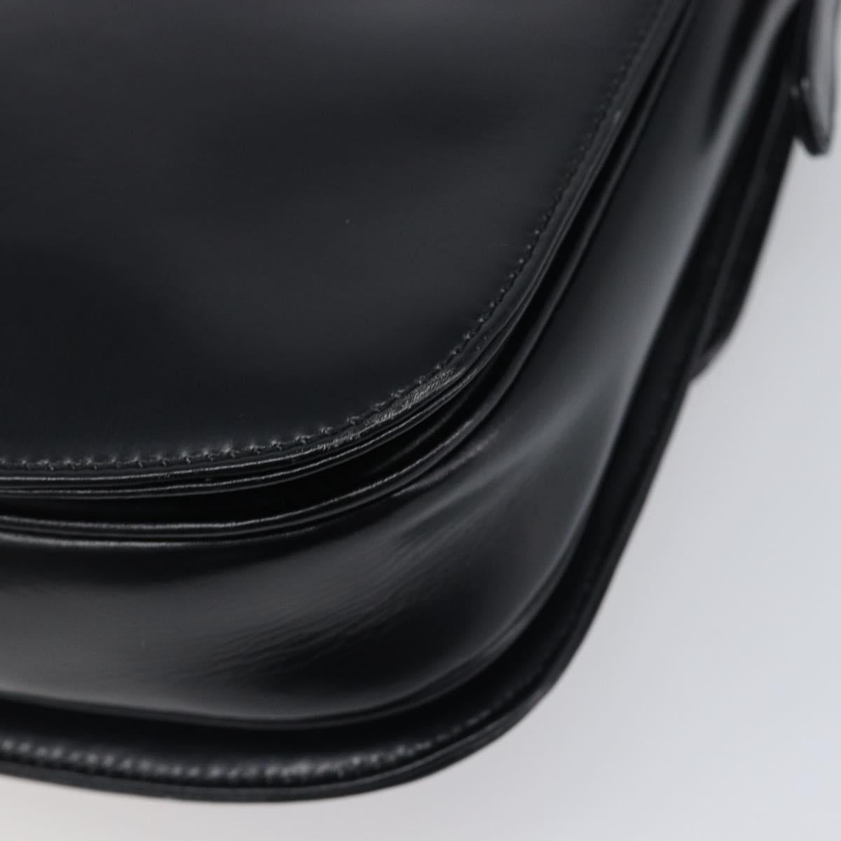 LOEWE Shoulder Bag Leather Black Gold Tone Auth ep15772