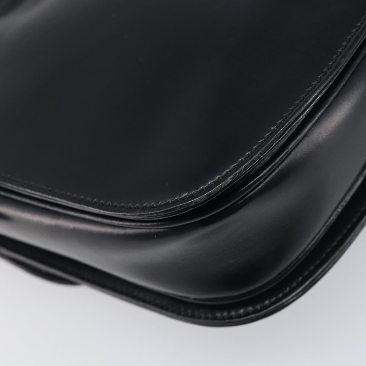LOEWE Shoulder Bag Leather Black Gold Tone Auth ep15772