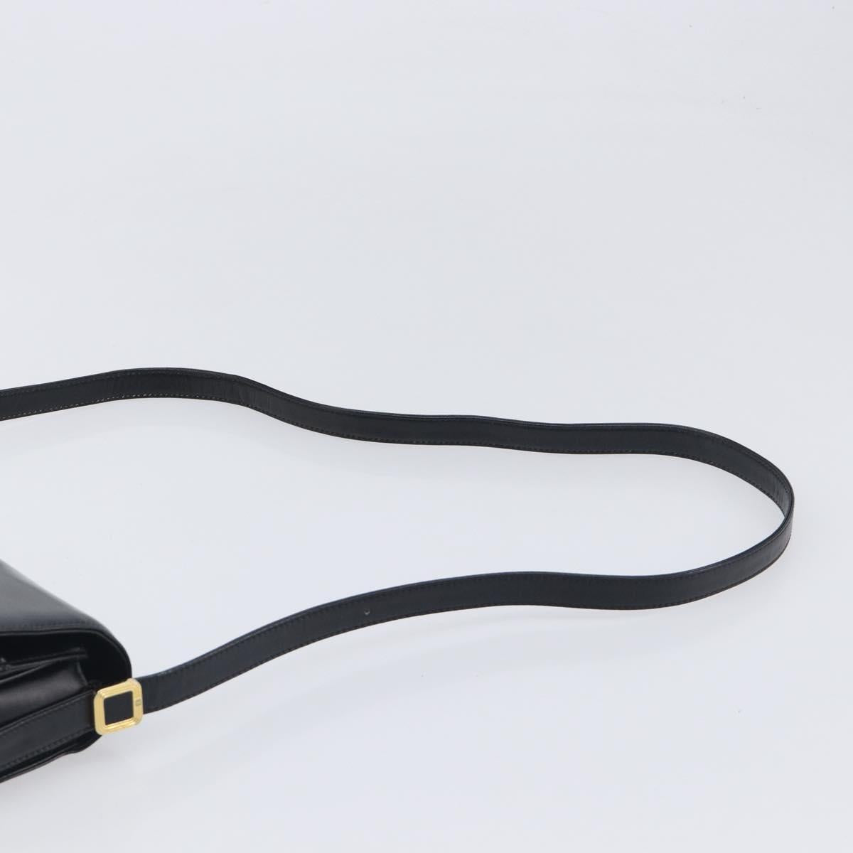 LOEWE Shoulder Bag Leather Black Gold Tone Auth ep15772