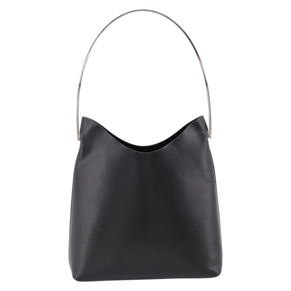 GUCCI Shoulder Bag Leather Black Silver 001 2123 1943 Auth ep15774