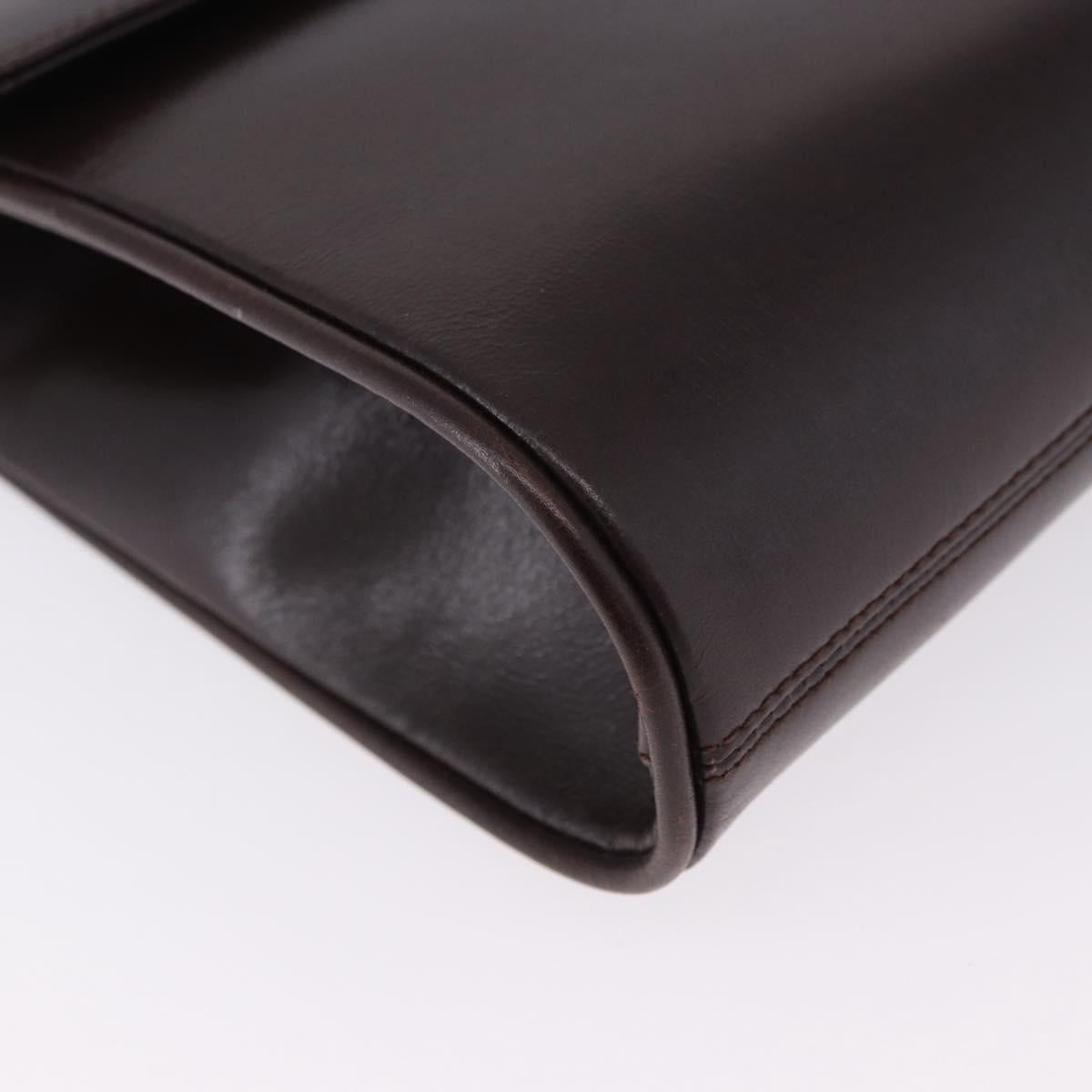 GUCCI Shoulder Bag Leather Brown Silver 004 01 0296 Auth ep15780