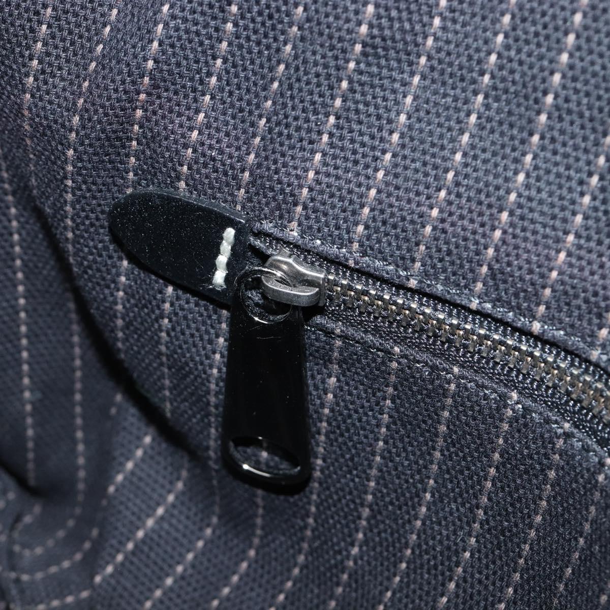 BURBERRY Hand Bag Canvas Black Silver Auth ep15781