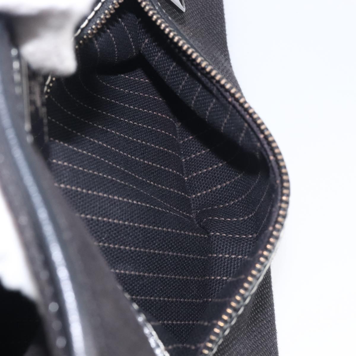 BURBERRY Hand Bag Canvas Black Silver Auth ep15781