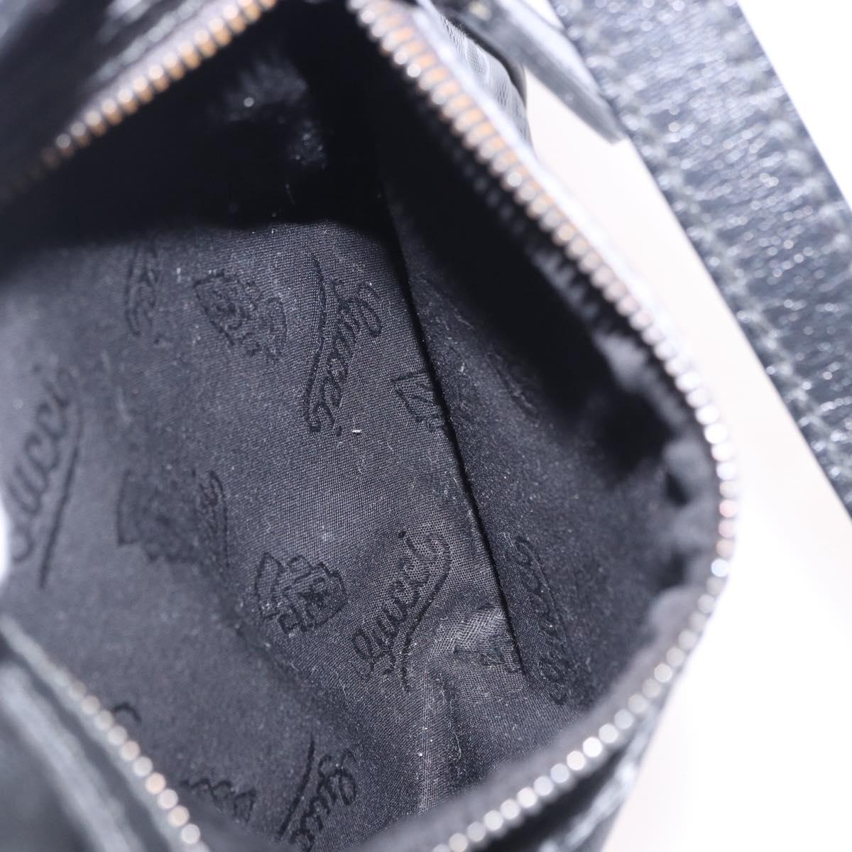 GUCCI GG Implementation Shoulder Bag PVC Black Silver 233268 Auth ep15789