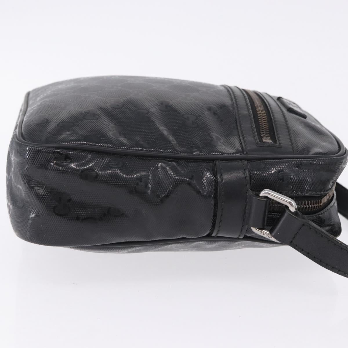 GUCCI GG Implementation Shoulder Bag PVC Black Silver 233268 Auth ep15789