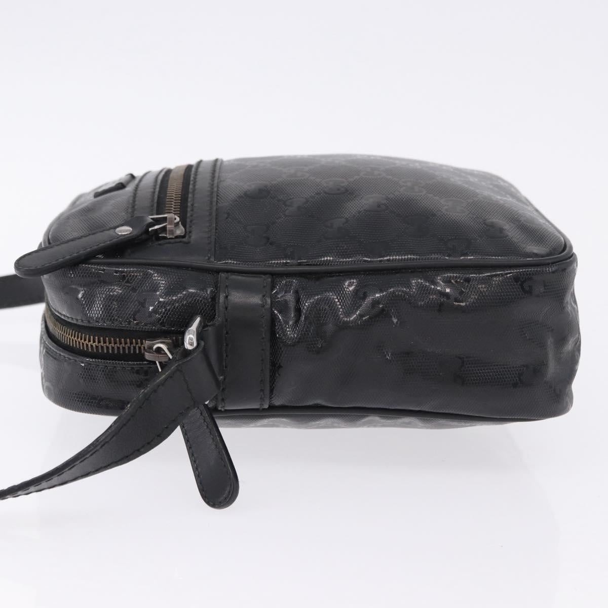 GUCCI GG Implementation Shoulder Bag PVC Black Silver 233268 Auth ep15789