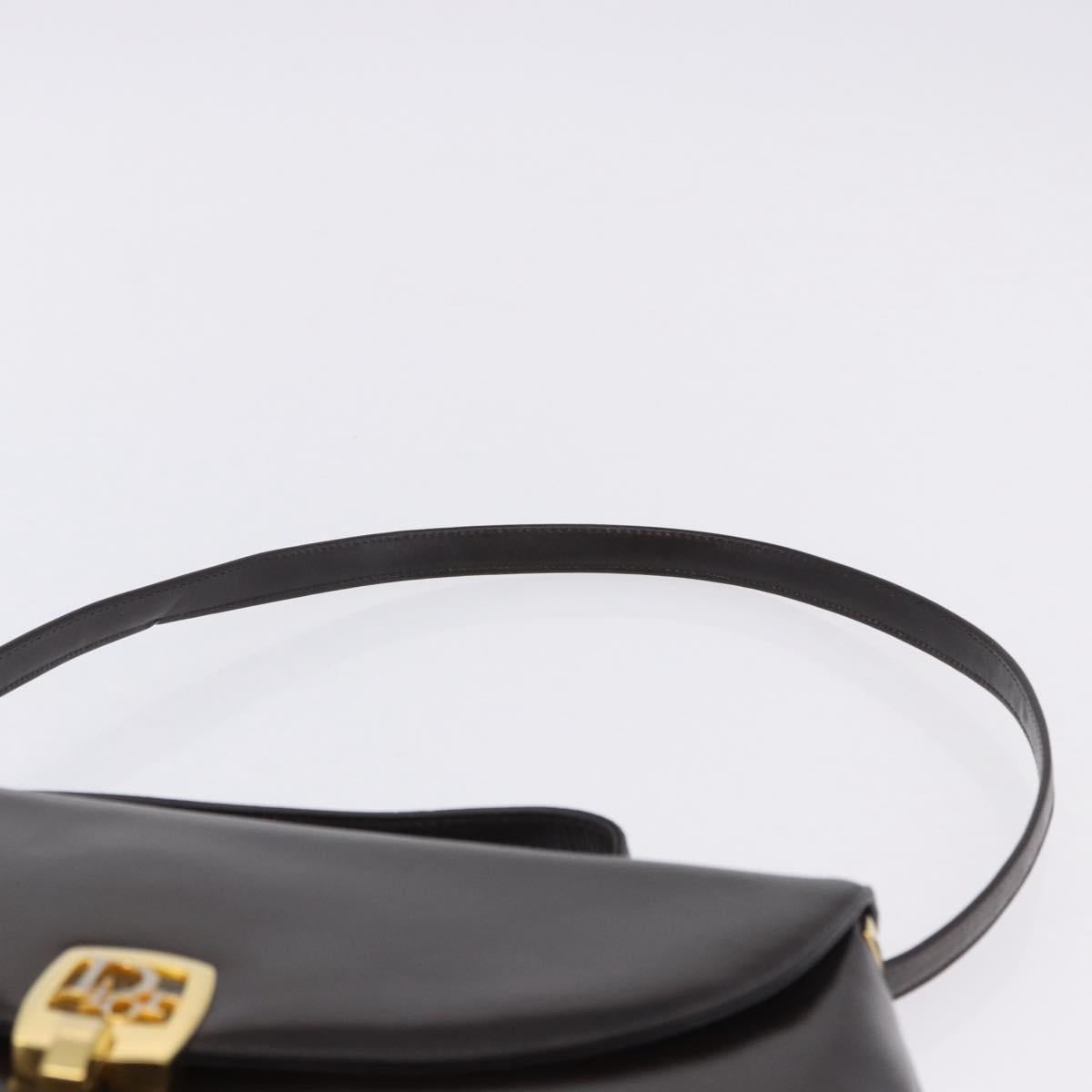 Christian Dior Hand Bag Leather 2way Brown Gold Tone Auth ep15792A