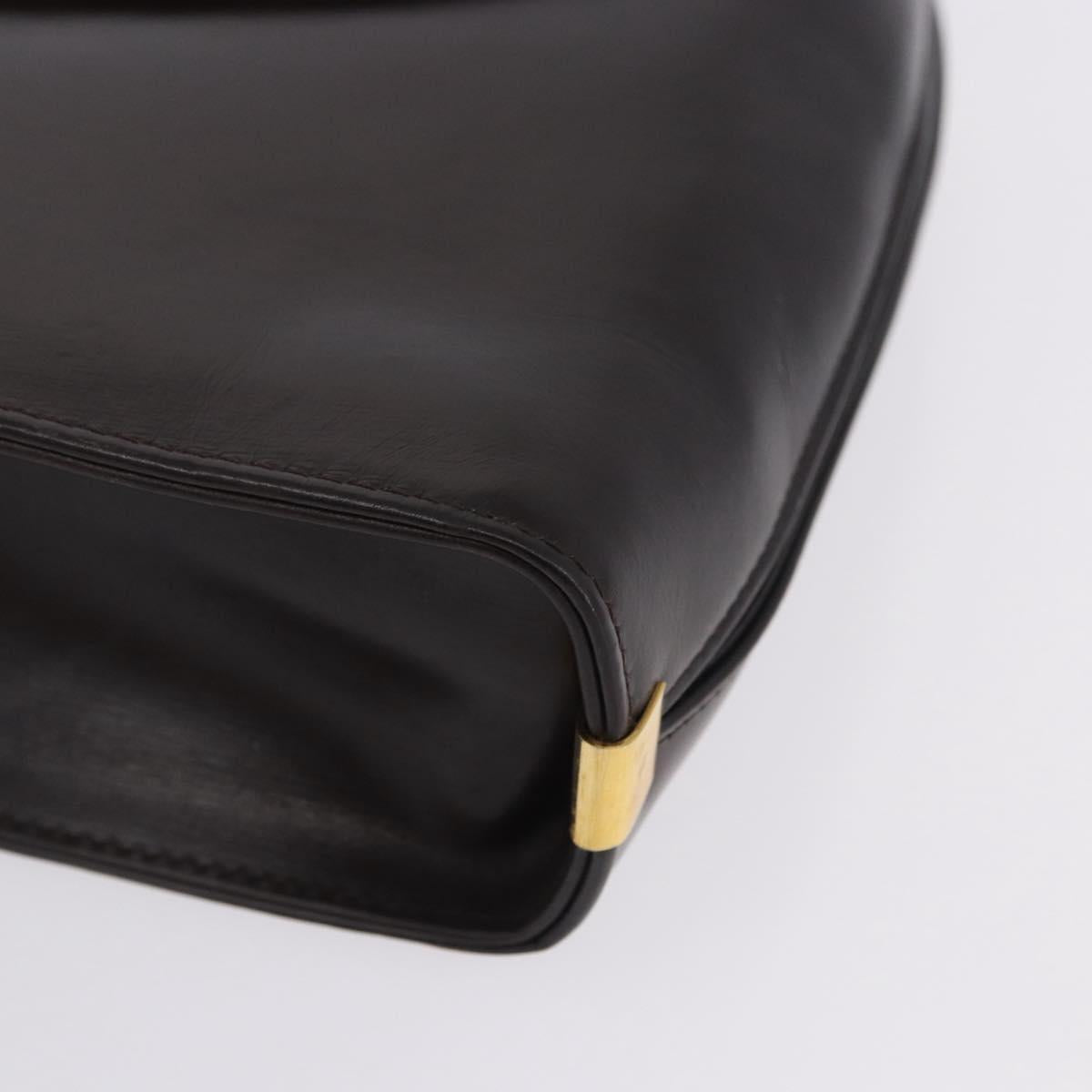 Christian Dior Hand Bag Leather 2way Brown Gold Tone Auth ep15792A