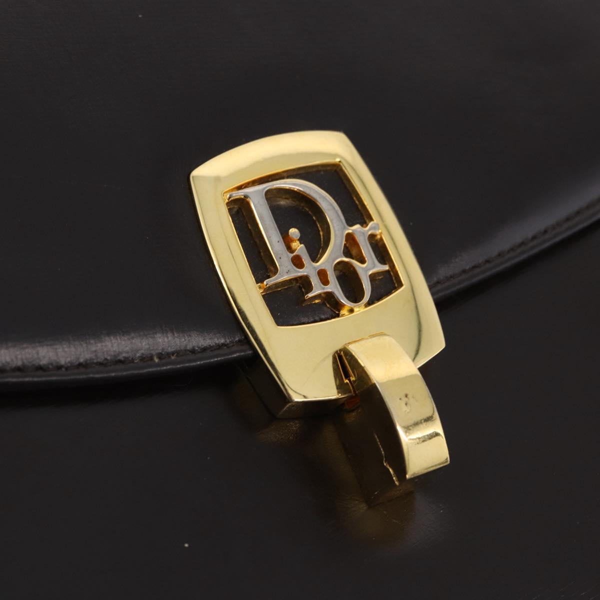 Christian Dior Hand Bag Leather 2way Brown Gold Tone Auth ep15792A