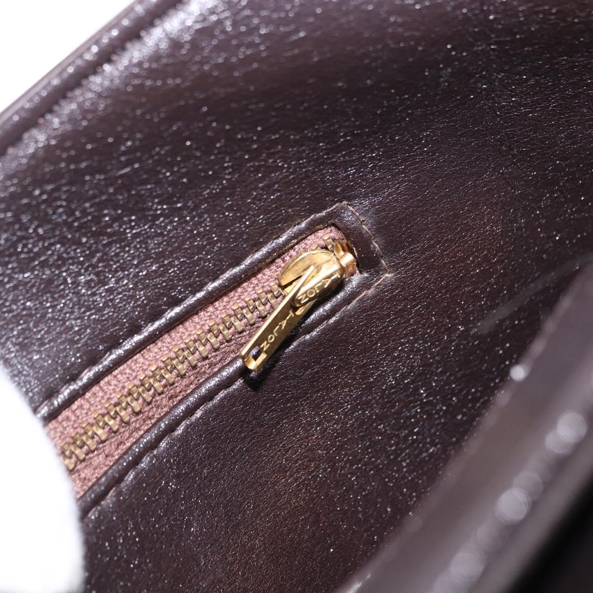 Christian Dior Hand Bag Leather 2way Brown Gold Tone Auth ep15792A