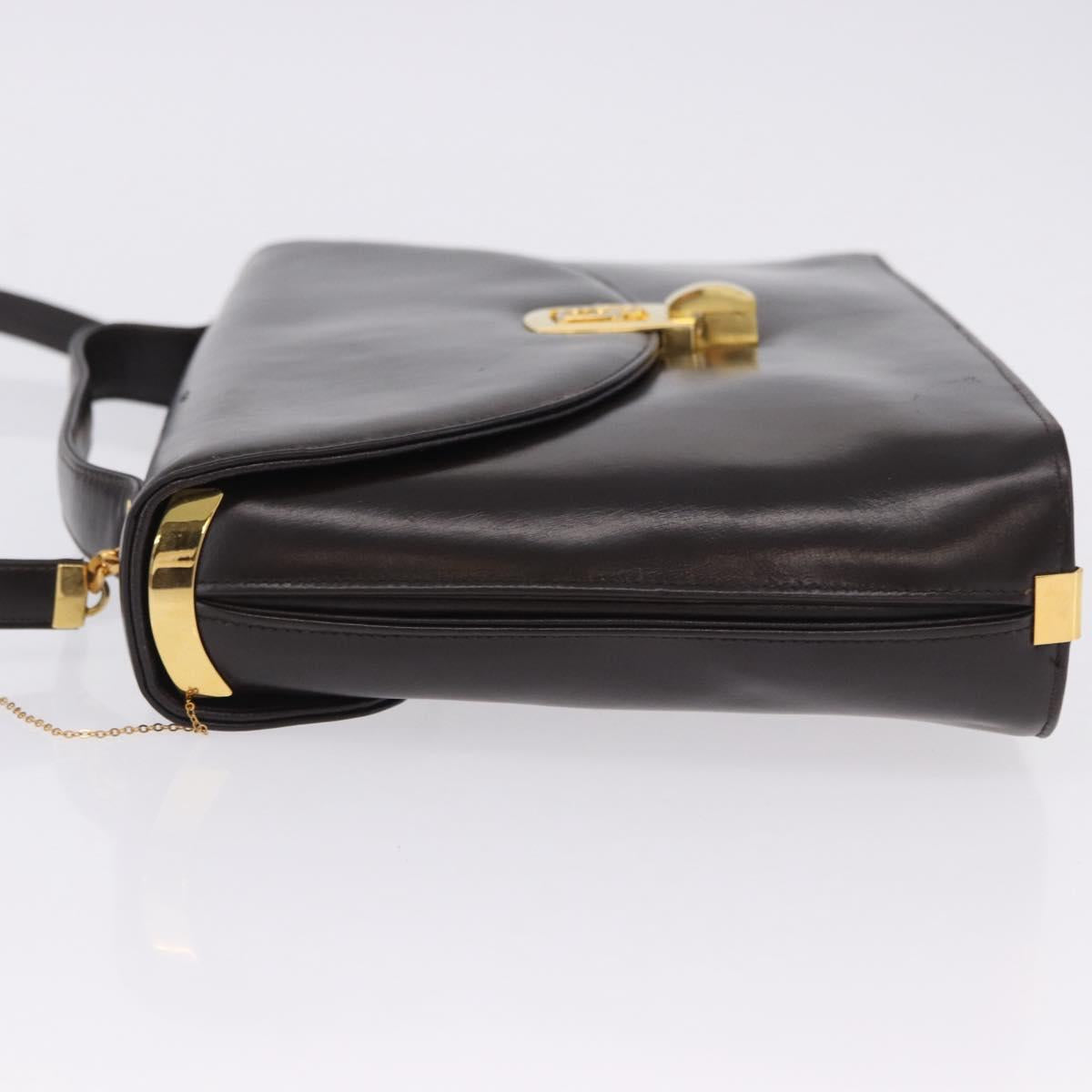 Christian Dior Hand Bag Leather 2way Brown Gold Tone Auth ep15792A