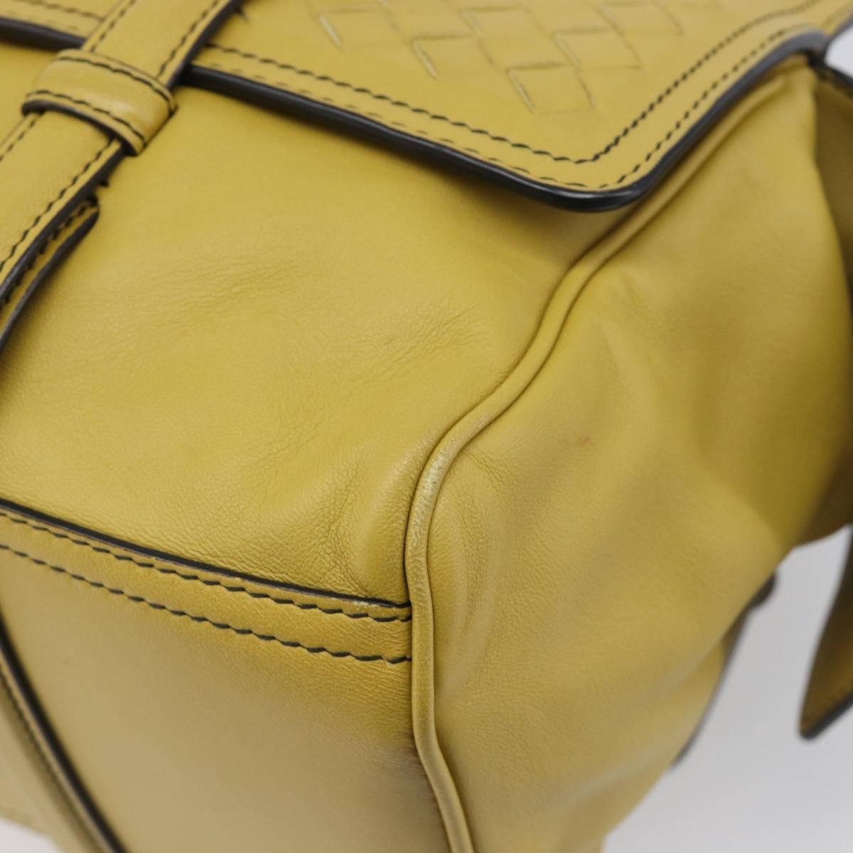 BOTTEGA VENETA INTRECCIATO Hand Bag Leather Yellow Auth ep15794V