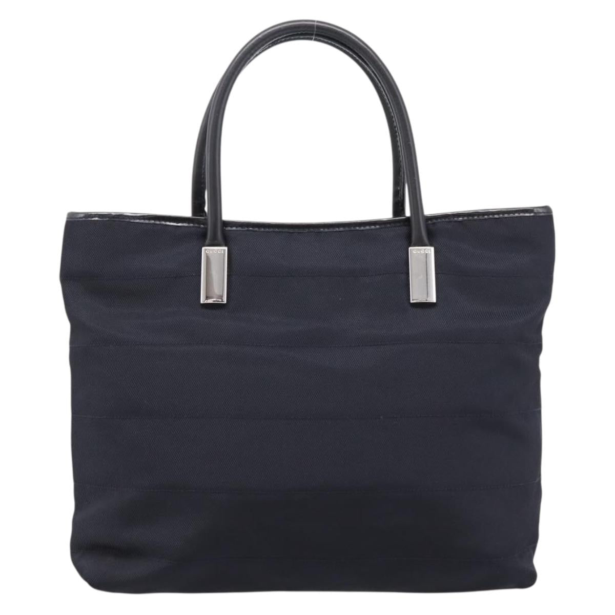 GUCCI Hand Bag Nylon Navy Silver 002 2123 0457 Auth ep15803