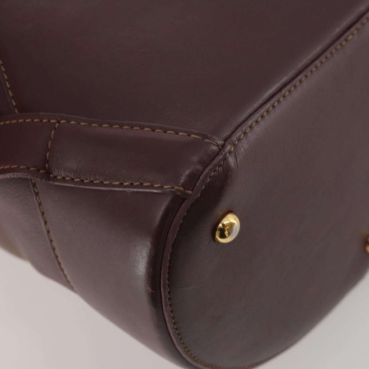 LOEWE Backpack Leather Bordeaux Gold Tone Auth ep15823