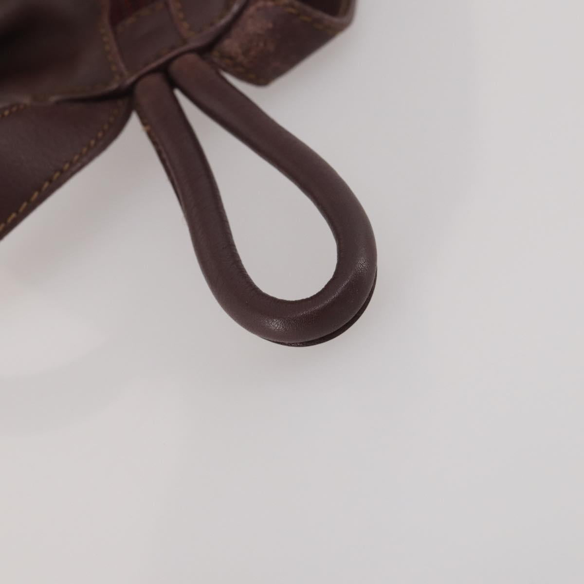 LOEWE Backpack Leather Bordeaux Gold Tone Auth ep15823