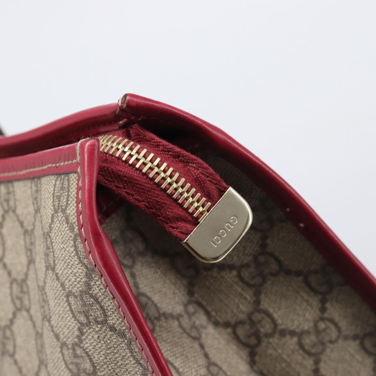 GUCCI GG Supreme Sherry Line Hand Bag PVC Beige Gold 201445 Auth ep15828