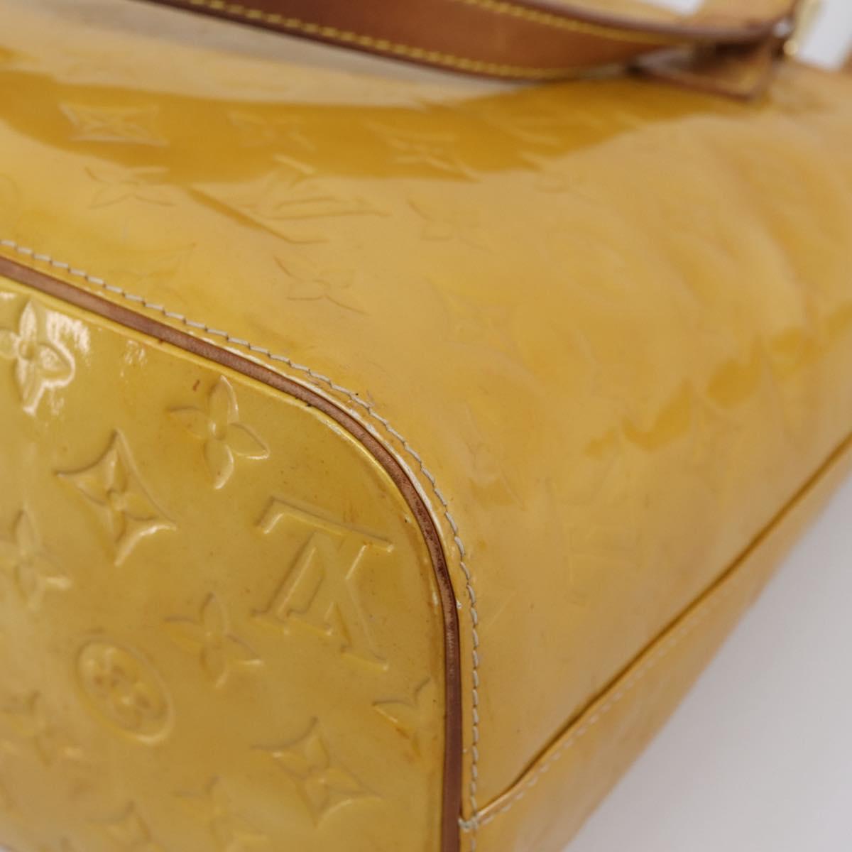 LOUIS VUITTON Monogram Vernis Houston Hand Bag Beige M91004 LV Auth ep15845