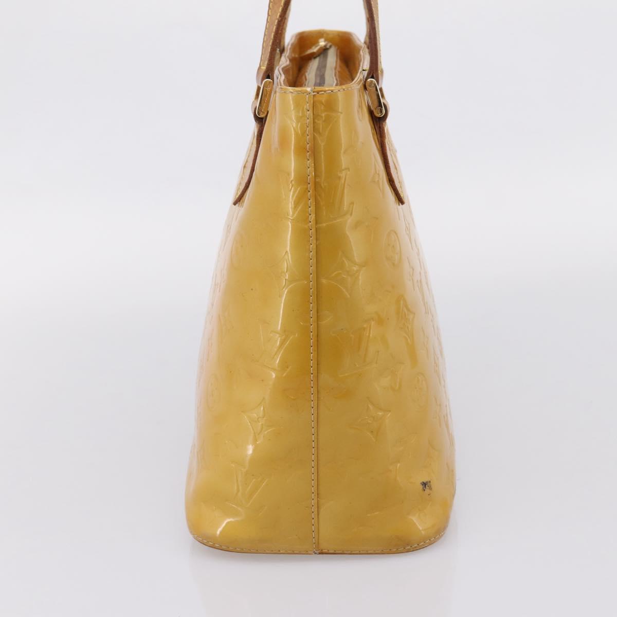 LOUIS VUITTON Monogram Vernis Houston Hand Bag Beige M91004 LV Auth ep15845