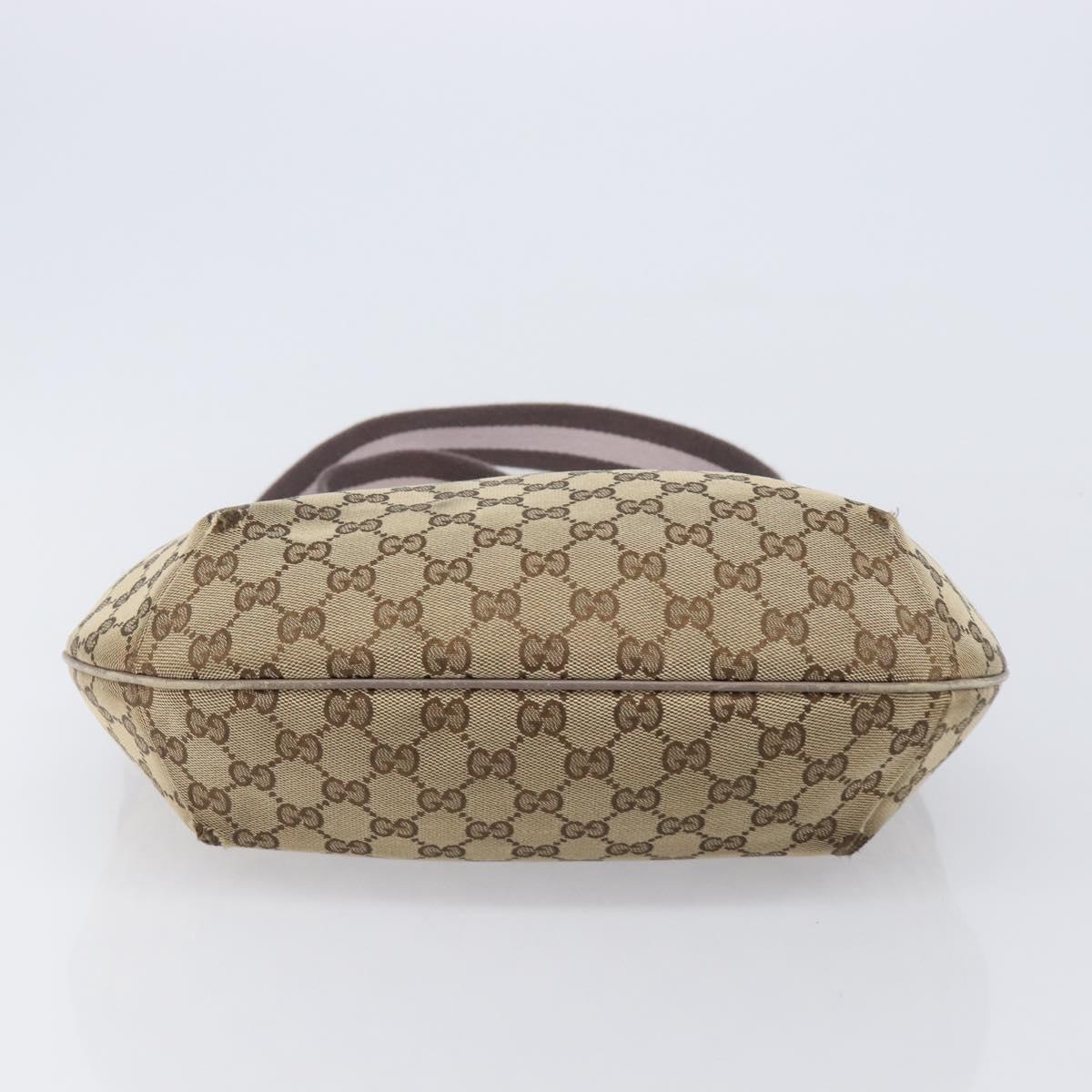 GUCCI GG Canvas Sherry Line Shoulder Bag Beige Gold 181092 Auth ep15849