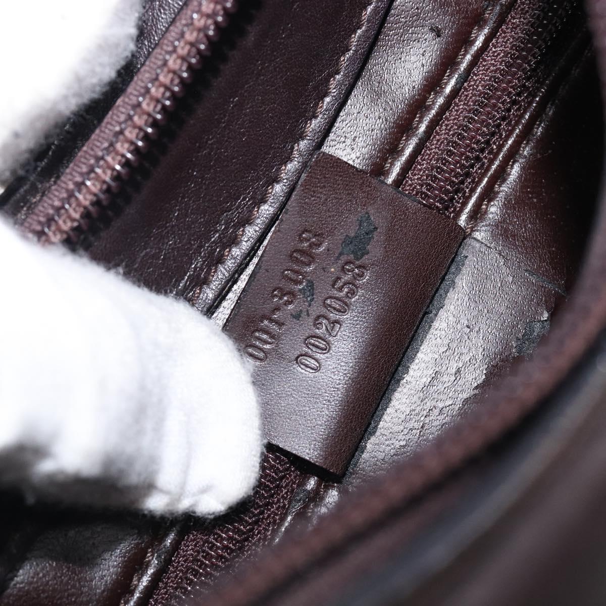 GUCCI Bamboo Hand Bag Leather Dark Brown Gold 001 3008 Auth ep15854