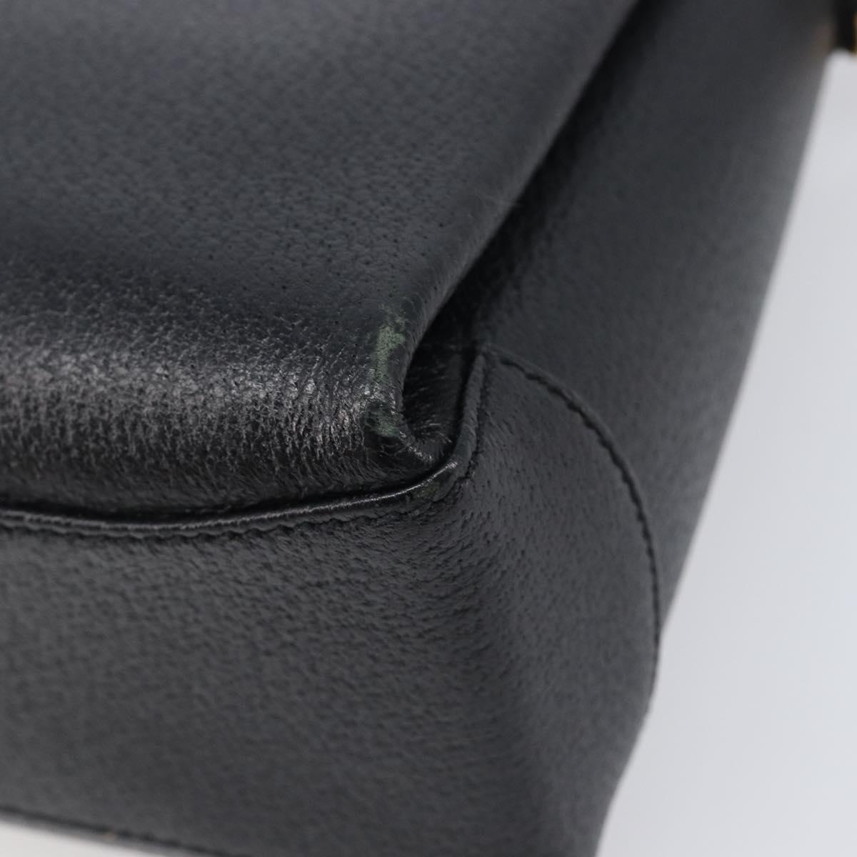 GUCCI Bamboo Hand Bag Leather Black Gold 000 926 0175 Auth ep15867A