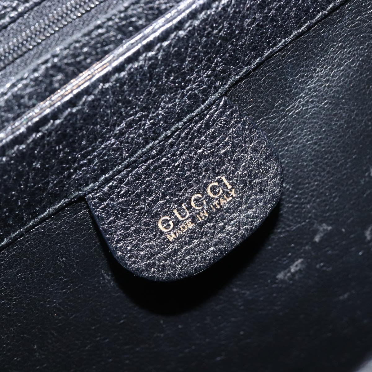 GUCCI Bamboo Hand Bag Leather Black Gold 000 926 0175 Auth ep15867A
