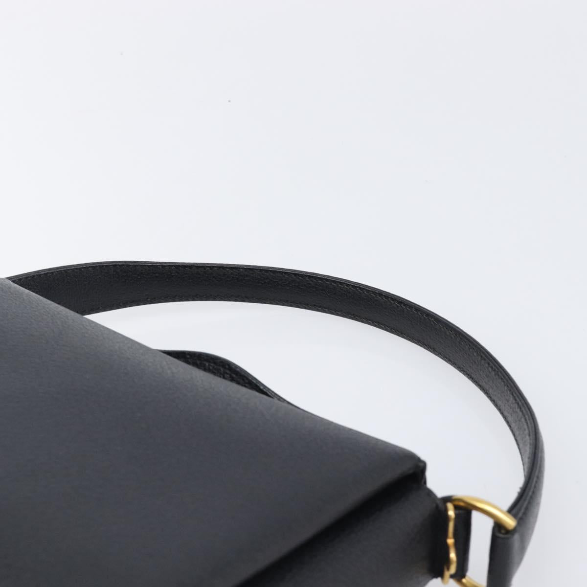 GUCCI Bamboo Hand Bag Leather Black Gold 000 926 0175 Auth ep15867A