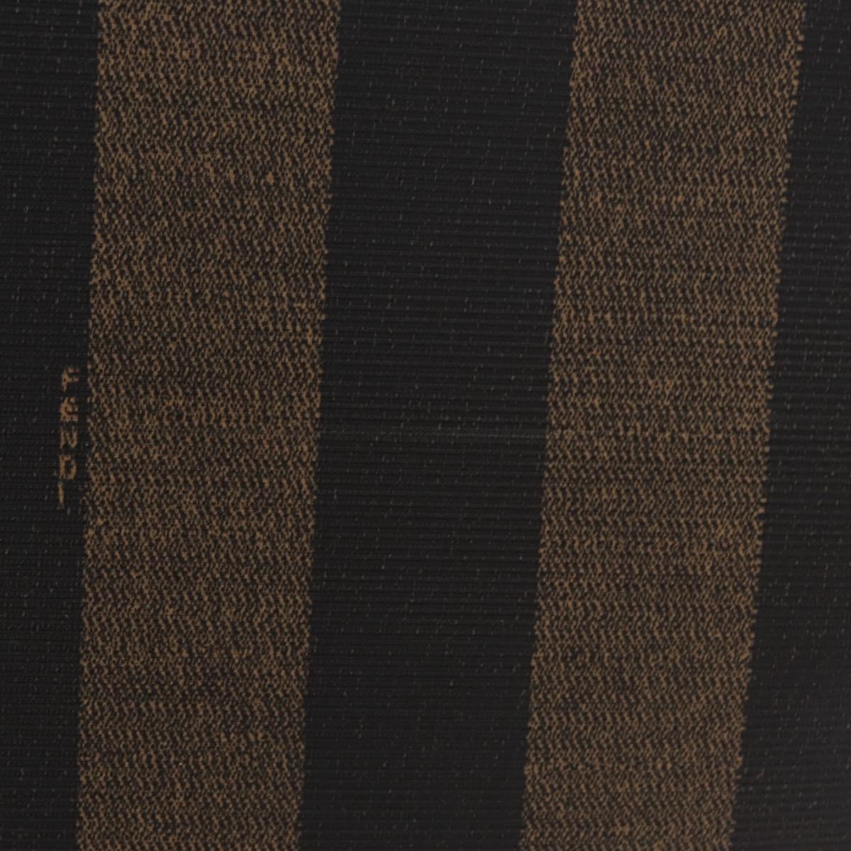 FENDI Pecan Canvas Business Bag PVC Brown Black gold Auth ep15873