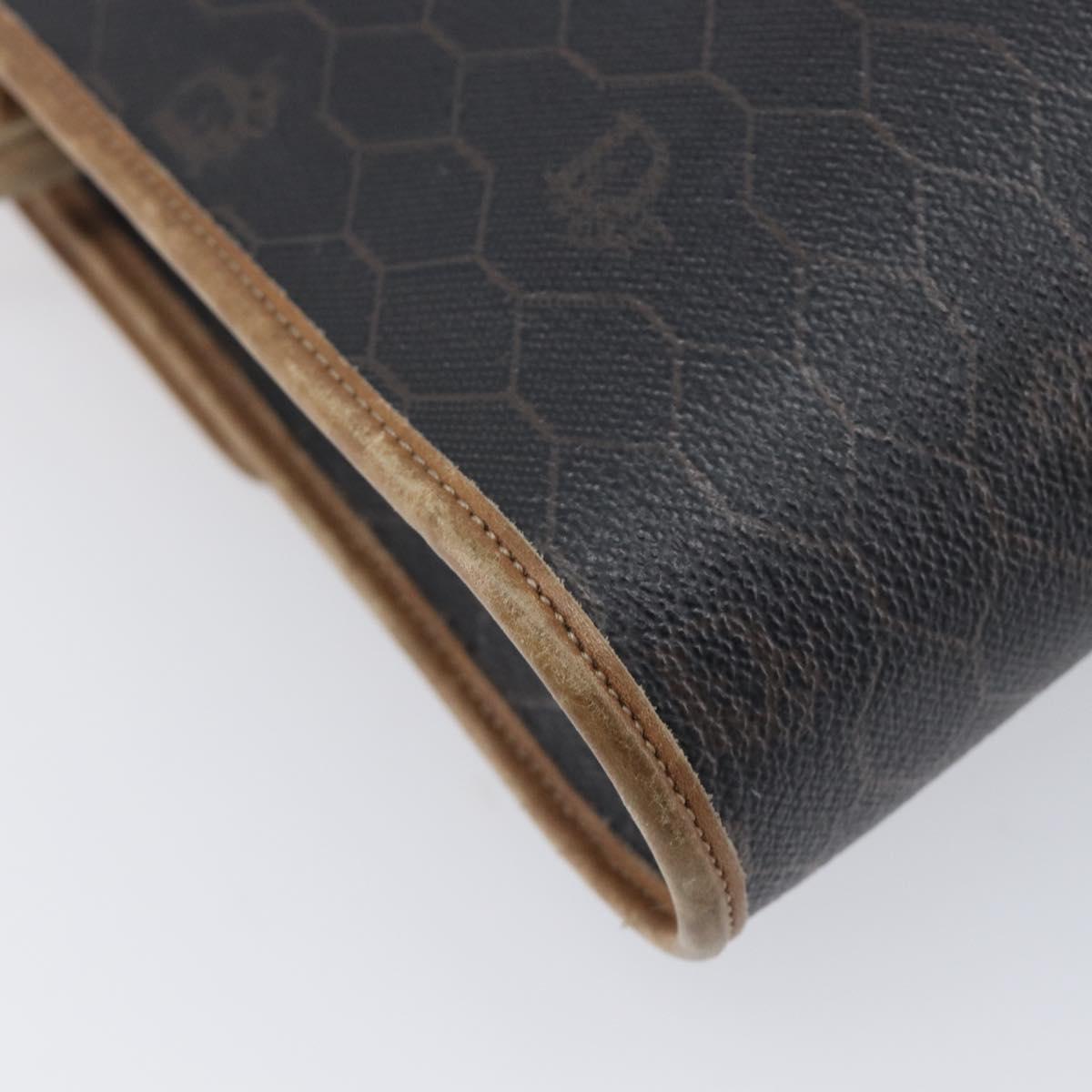 Christian Dior Honeycomb Canvas Shoulder Bag PVC Black Gold Auth ep15874