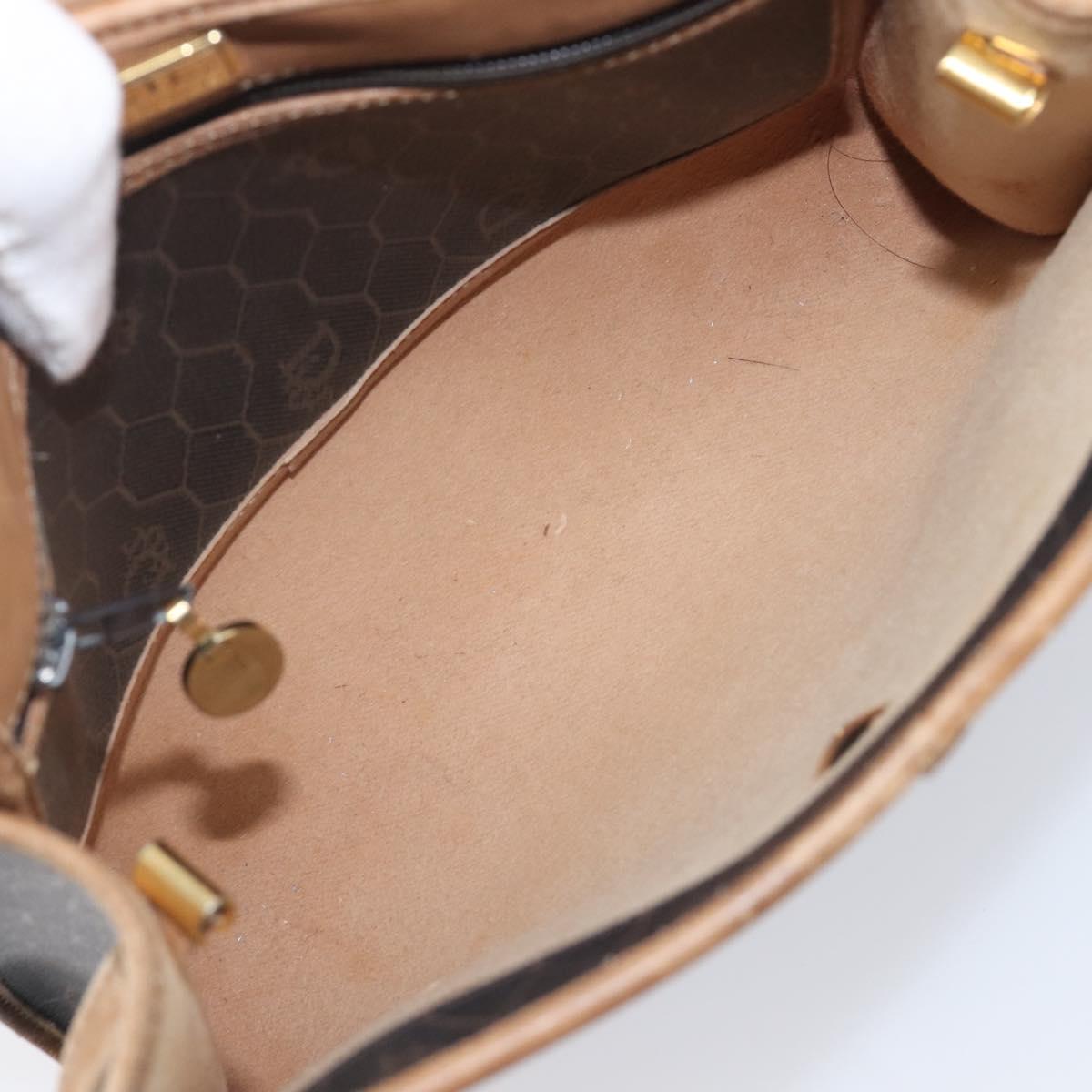 Christian Dior Honeycomb Canvas Shoulder Bag PVC Black Gold Auth ep15874