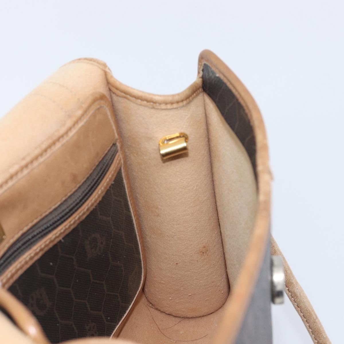 Christian Dior Honeycomb Canvas Shoulder Bag PVC Black Gold Auth ep15874