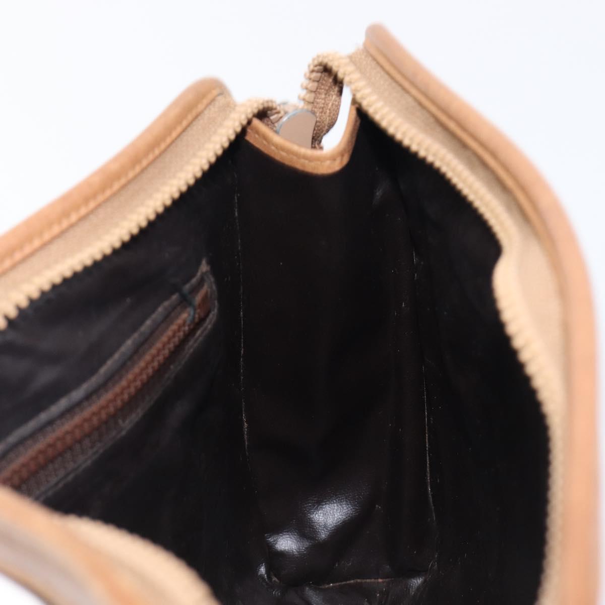 CELINE Macadam Clutch Bag PVC Beige Gold Auth ep15875