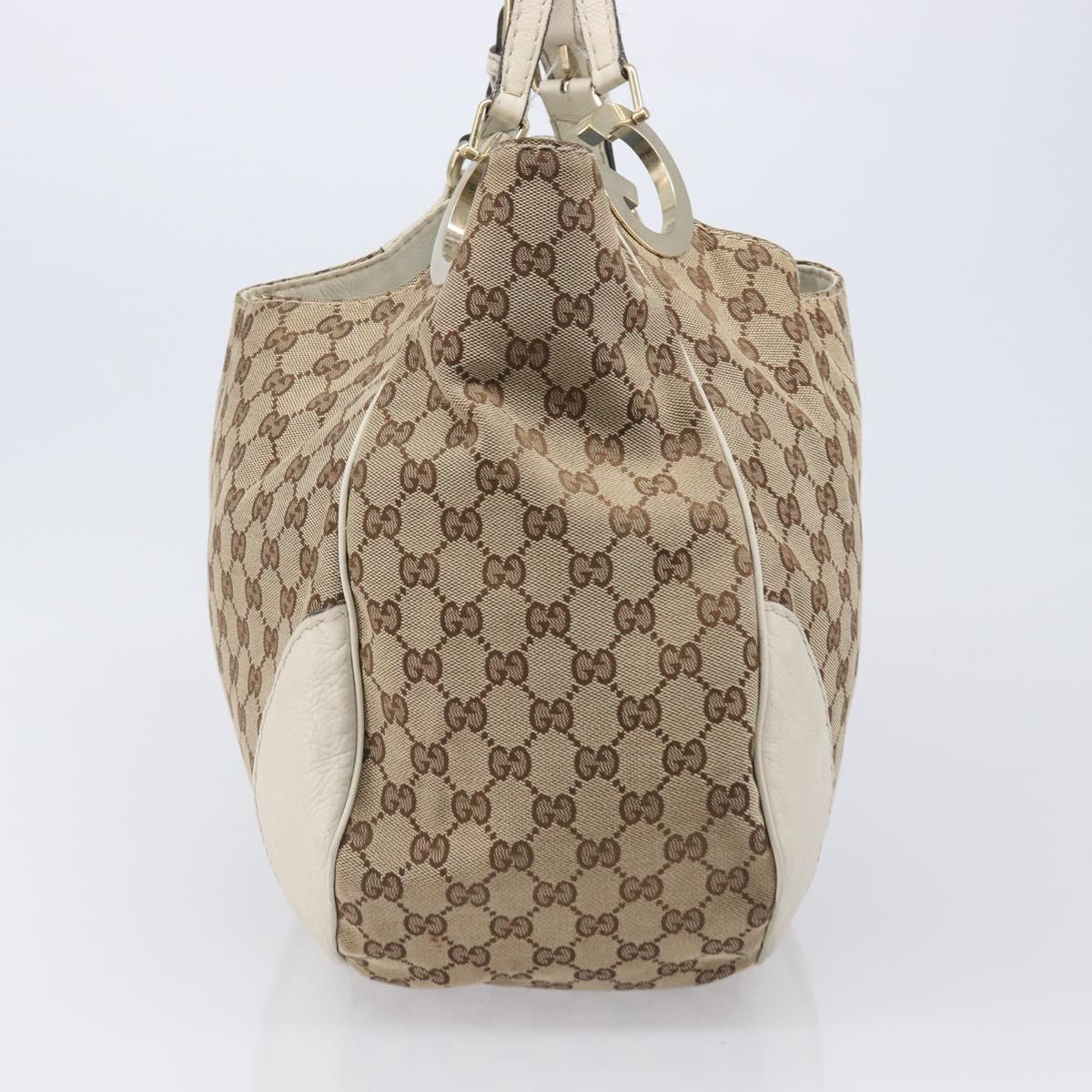 GUCCI GG Canvas Shoulder Bag Beige Gold 203504 Auth ep15878