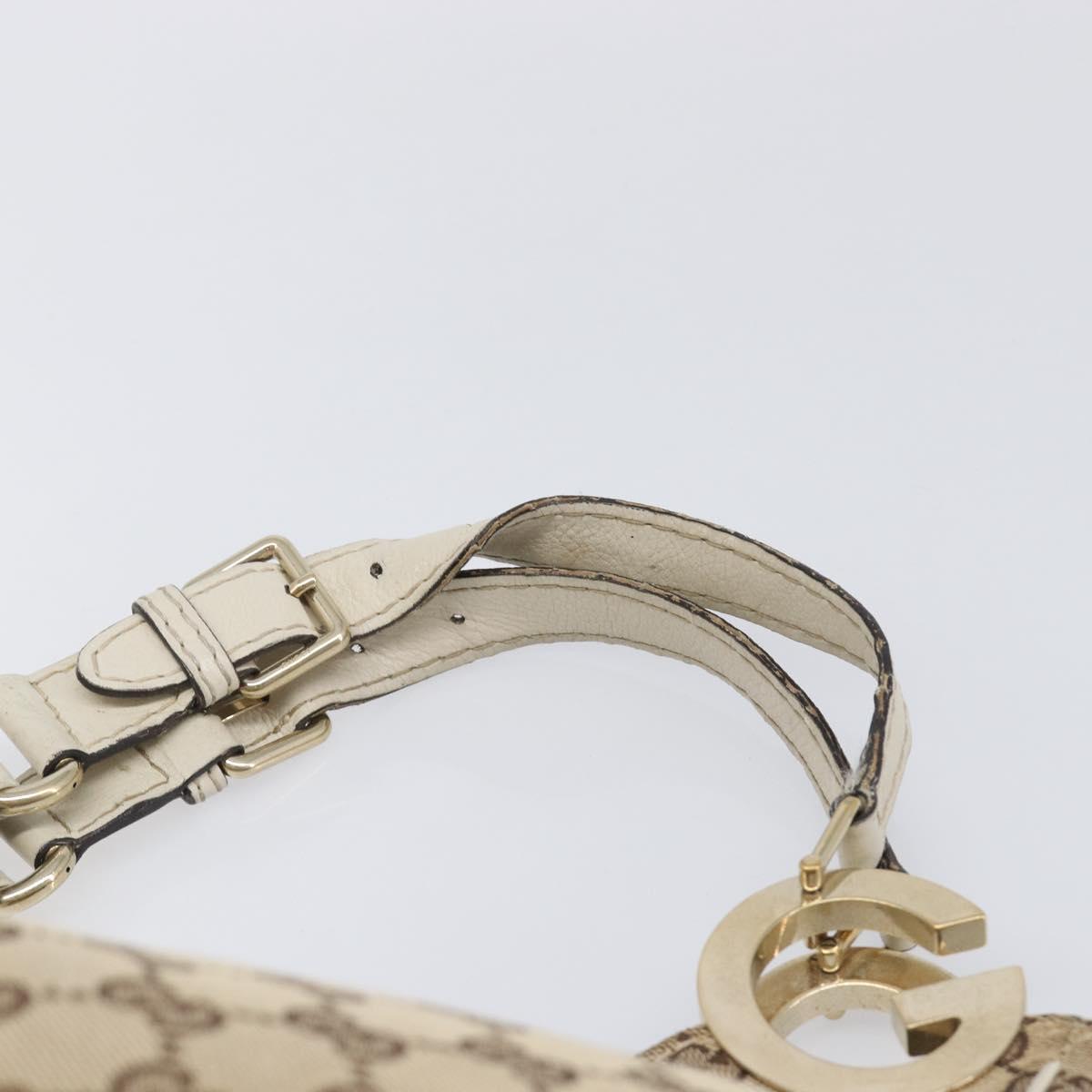 GUCCI GG Canvas Shoulder Bag Beige Gold 203504 Auth ep15878