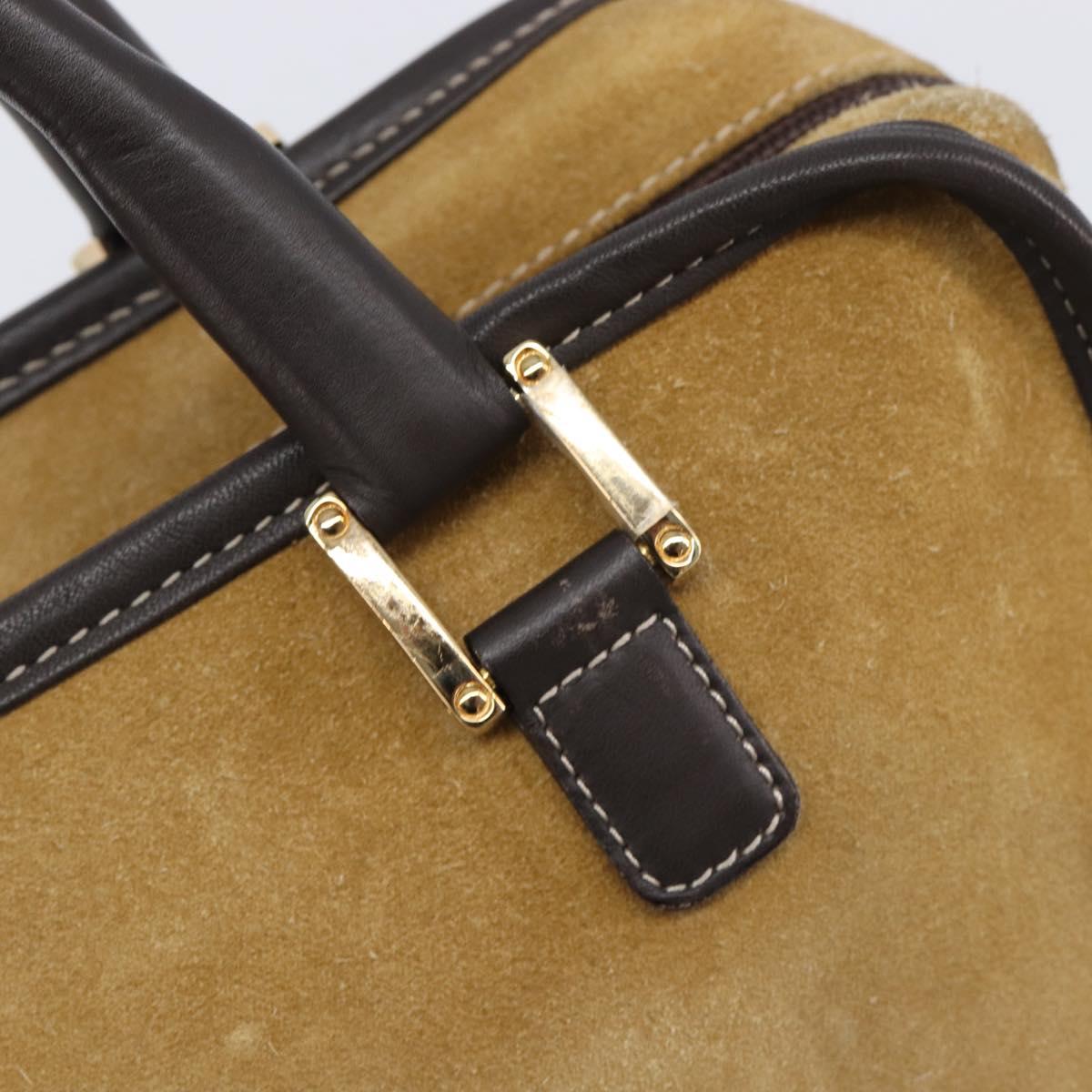 LOEWE Americana 28 Hand Bag Suede Beige Gold Auth ep15888