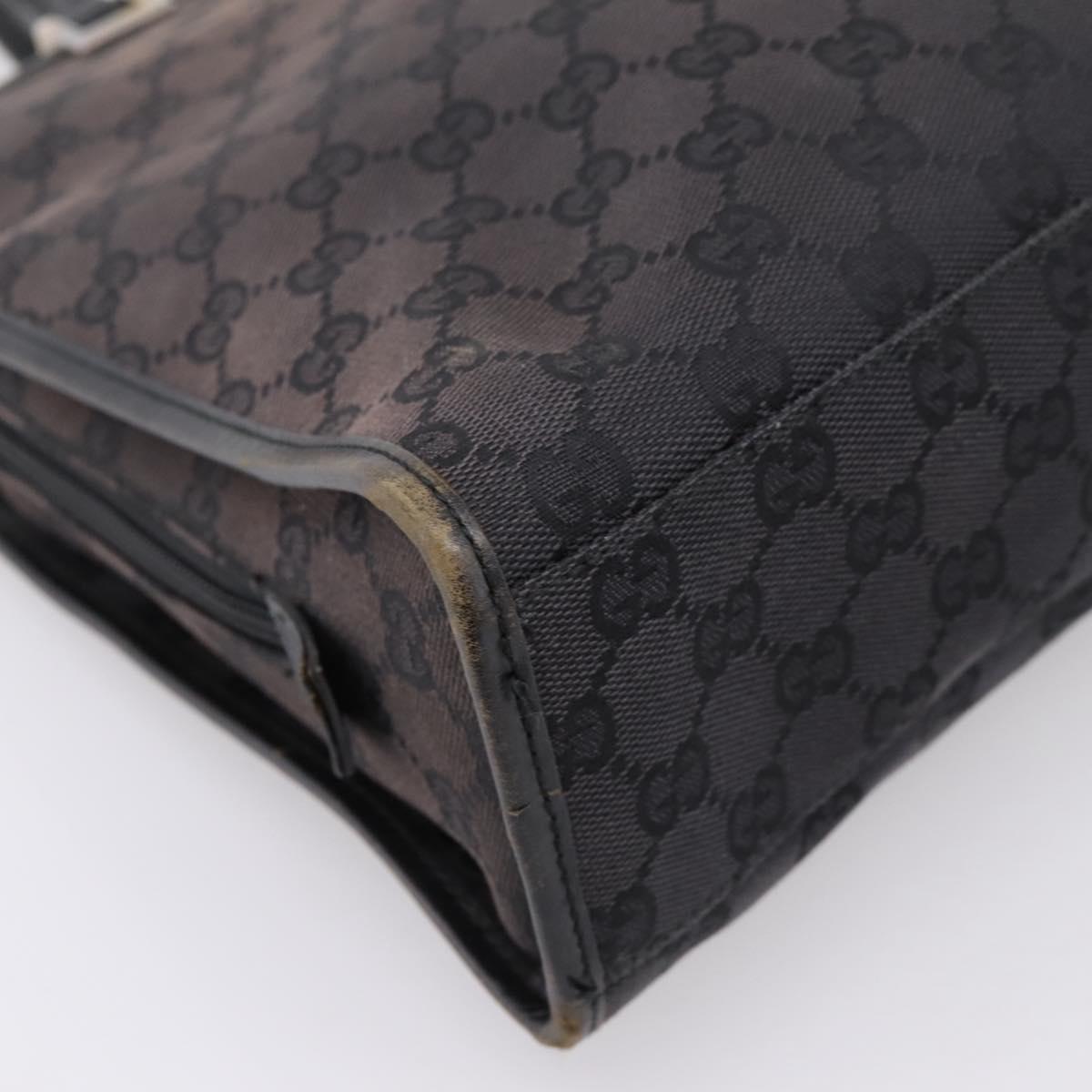 GUCCI GG Canvas Hand Bag Black Silver 002 1072 Auth ep15889