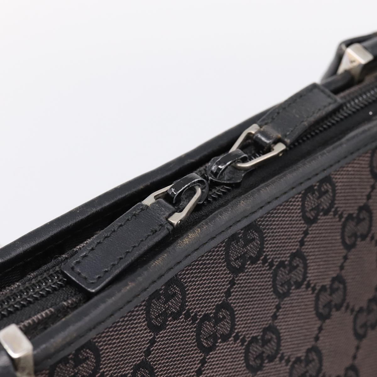 GUCCI GG Canvas Hand Bag Black Silver 002 1072 Auth ep15889