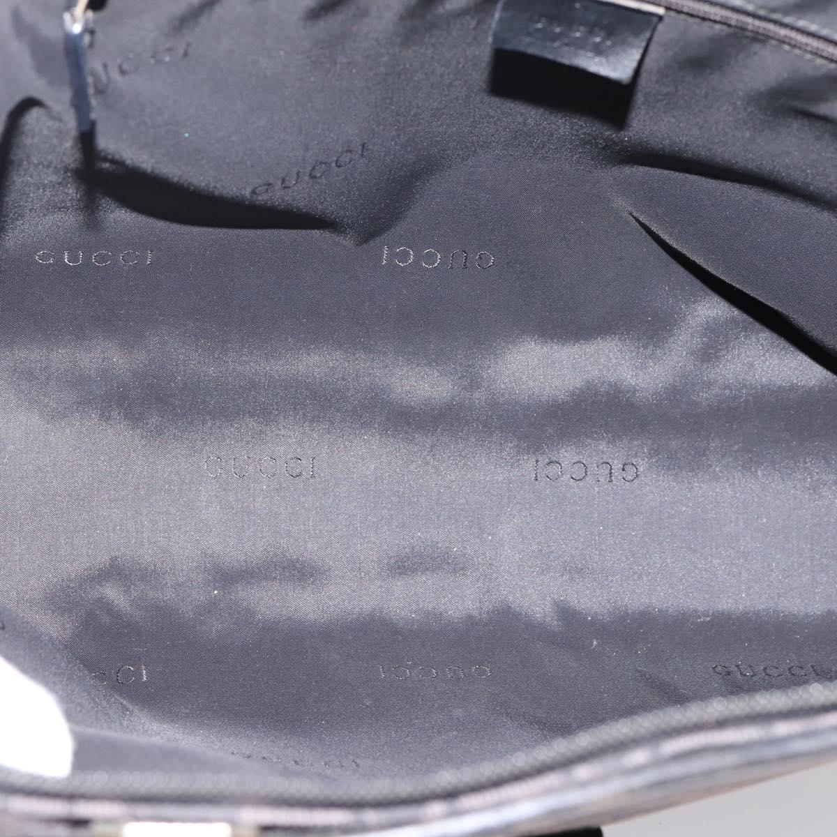 GUCCI GG Canvas Hand Bag Black Silver 002 1072 Auth ep15889