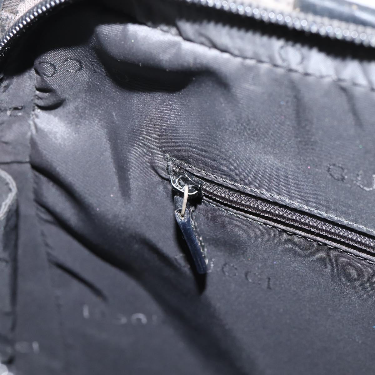 GUCCI GG Canvas Hand Bag Black Silver 002 1072 Auth ep15889