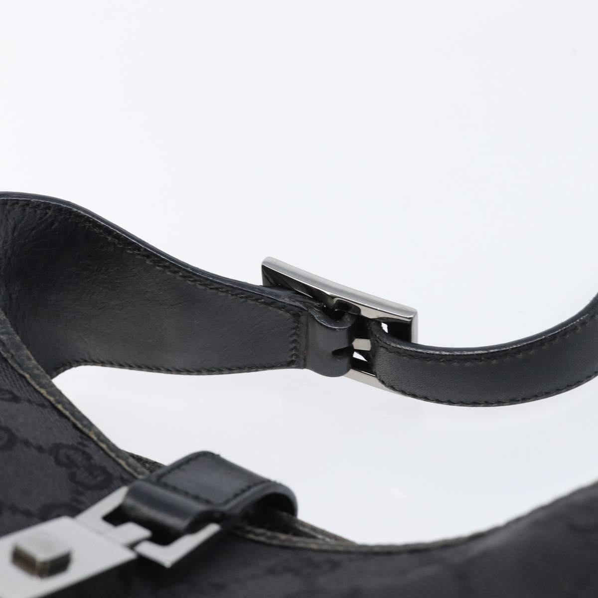 GUCCI GG Canvas Jackie Shoulder Bag Black Silver 001 3306 Auth ep15894