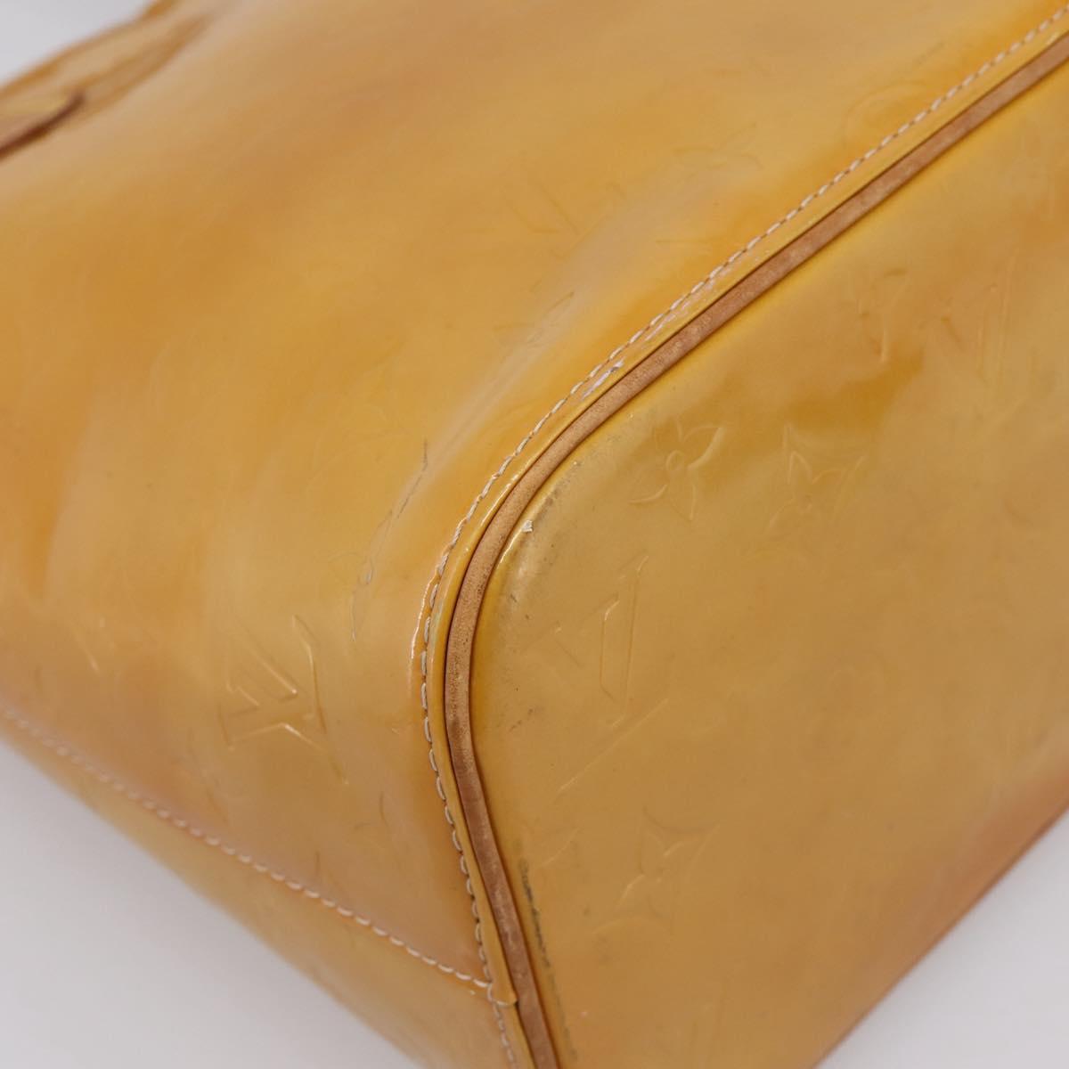 LOUIS VUITTON Monogram Vernis Houston Hand Bag Beige M91004 LV Auth ep15897