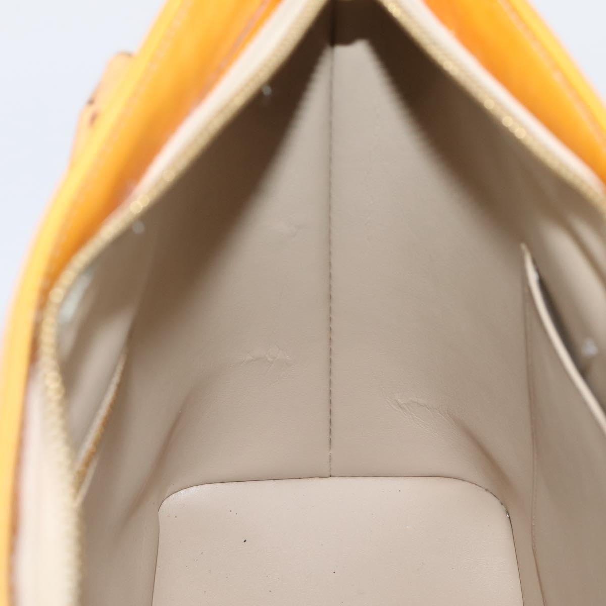 LOUIS VUITTON Monogram Vernis Houston Hand Bag Beige M91004 LV Auth ep15897