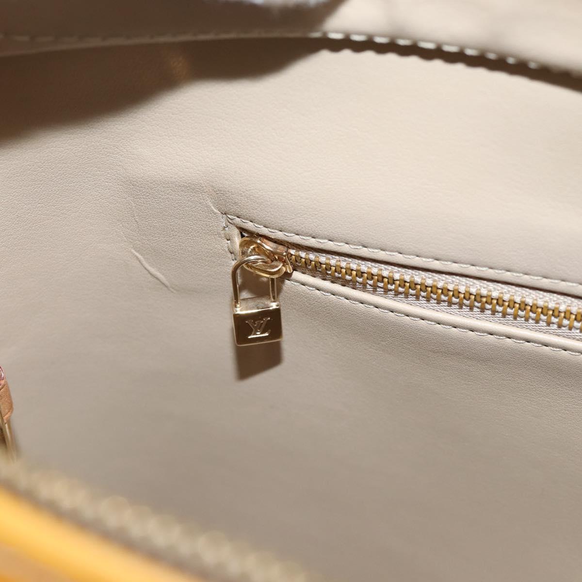 LOUIS VUITTON Monogram Vernis Houston Hand Bag Beige M91004 LV Auth ep15897