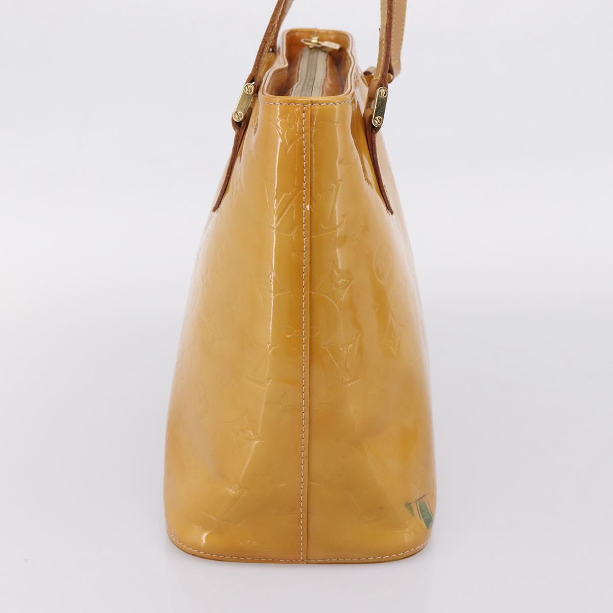 LOUIS VUITTON Monogram Vernis Houston Hand Bag Beige M91004 LV Auth ep15897